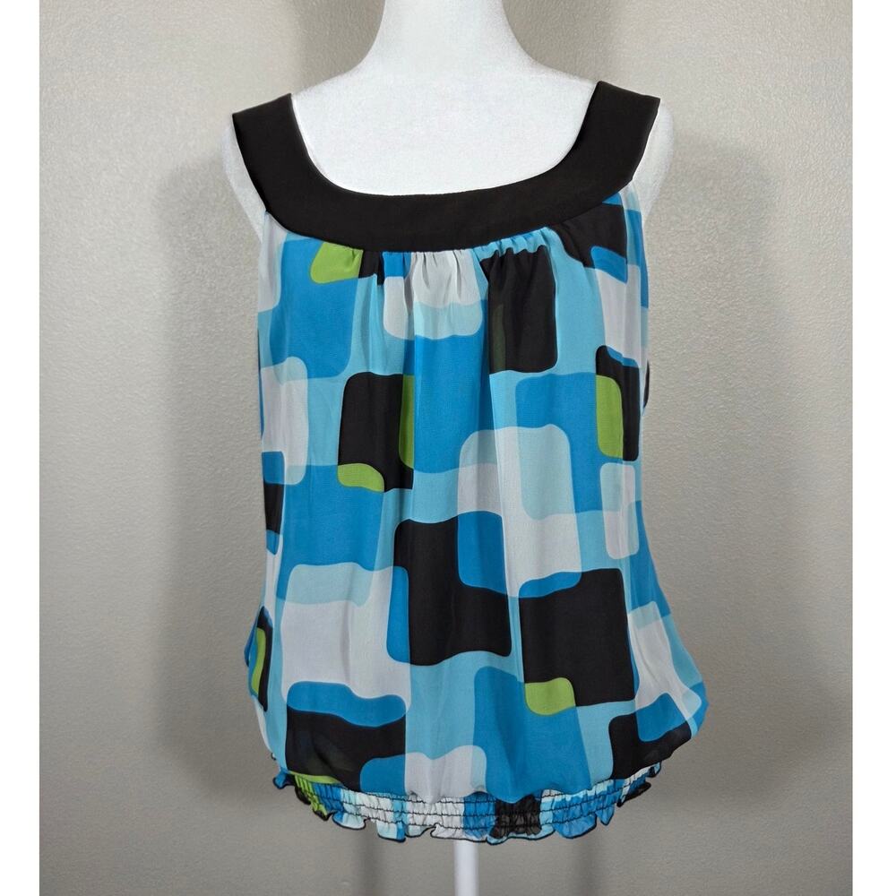 Studio Y Sleeveless Blouse Scoop Neck Y2K Back Cutout Size Large Tank Top